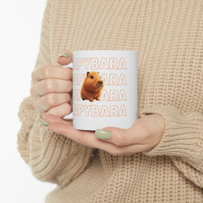Capybara | Tik Tok | Animal Print | Cute | South America | Wildlife | Nature Lover's Gift | Coffee | Tea | Hot Chocolate | Ceramic Mug | 11oz