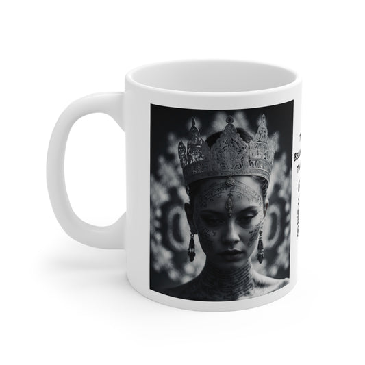 You Should See Me In A Crown | Photorealistic Graphic | Art | Tattooed Woman | Coffee | Tea | Hot Chocolate | 11oz | White Mug
