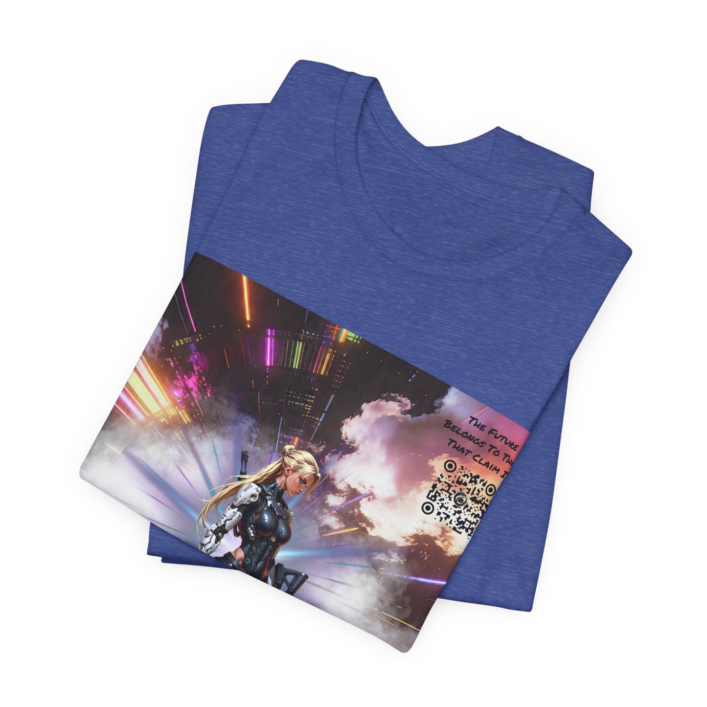 Sci‑Fi Warrior Graphic Tee — Futuristic Anime Battle Design