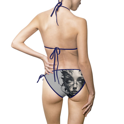 Artistic Woman's Bikini Swimsuit - Stylish Beachwear with Elegant Design for Summer Fun