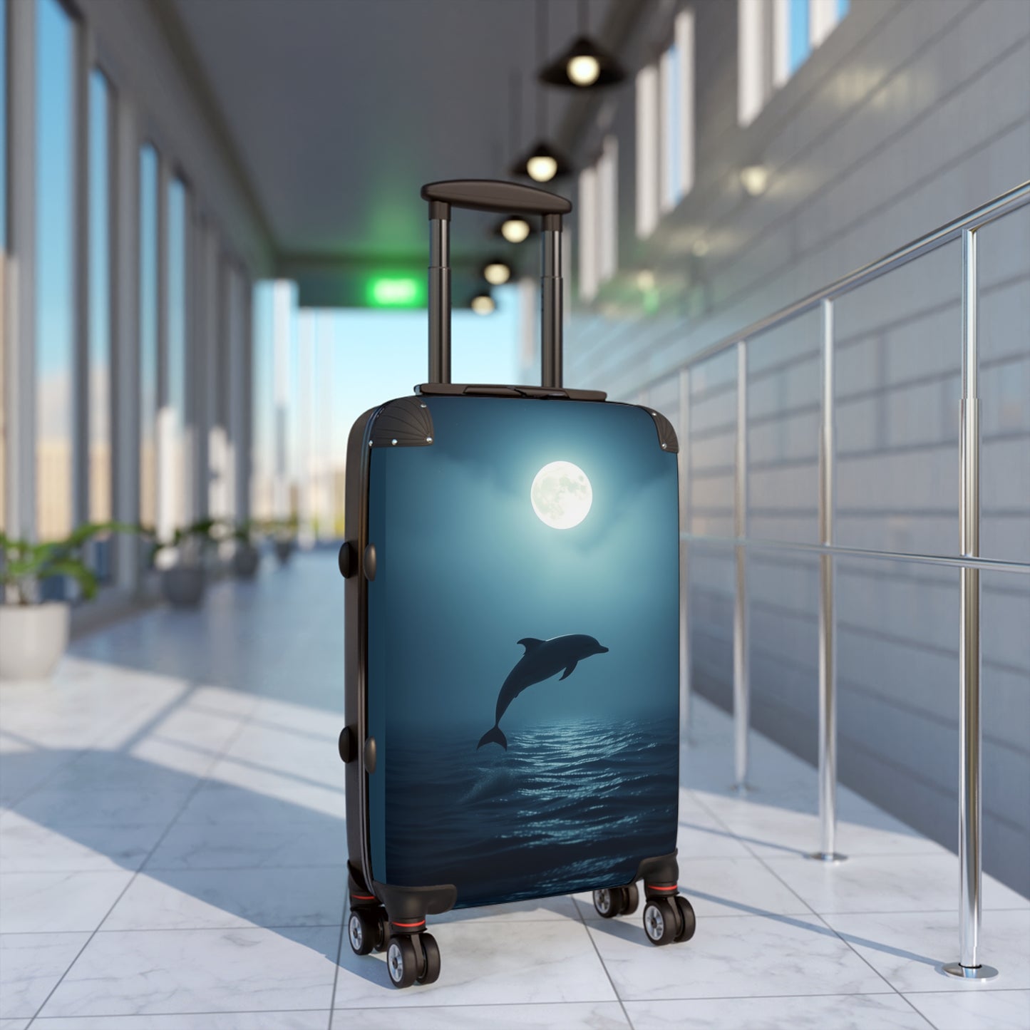 Ocean-Inspired Dolphin Carry-On Suitcase - Perfect Travel Companion for Beach Lovers