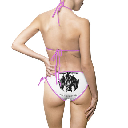 Gothic Bat Print Women's Bikini Swimsuit - Perfect for Beach and Pool Parties