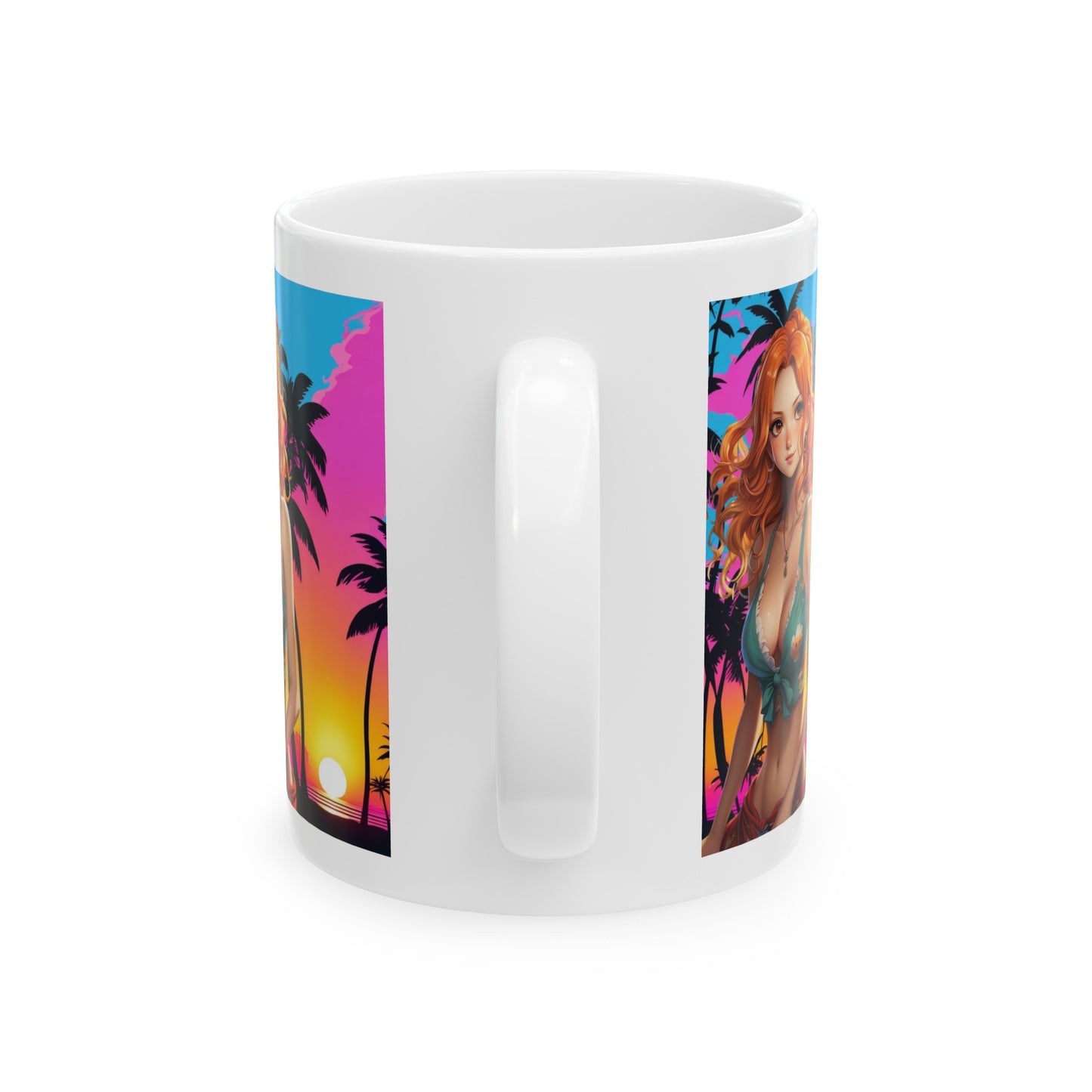 Summer Vibes |  Beach | Miami | Fun | Cute | Playful | HD Graphic | Coffee | Tea | Hot Chocolate | Ceramic Mug | 11oz