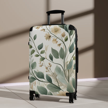 Botanical Print Suitcase for Travel Enthusiasts - Perfect for Vacations & Getaways