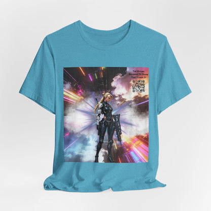 Sci‑Fi Warrior Graphic Tee — Futuristic Anime Battle Design