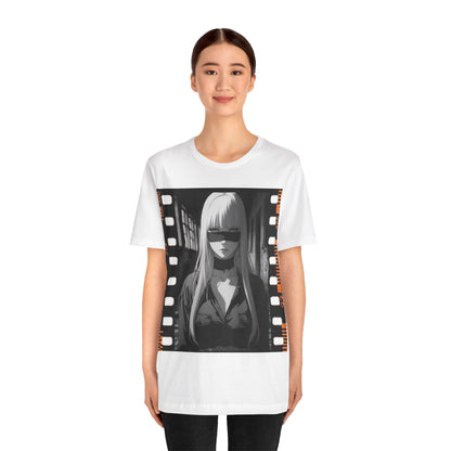 Vintage Style Unisex Jersey Tee with Edgy Filmstrip Design