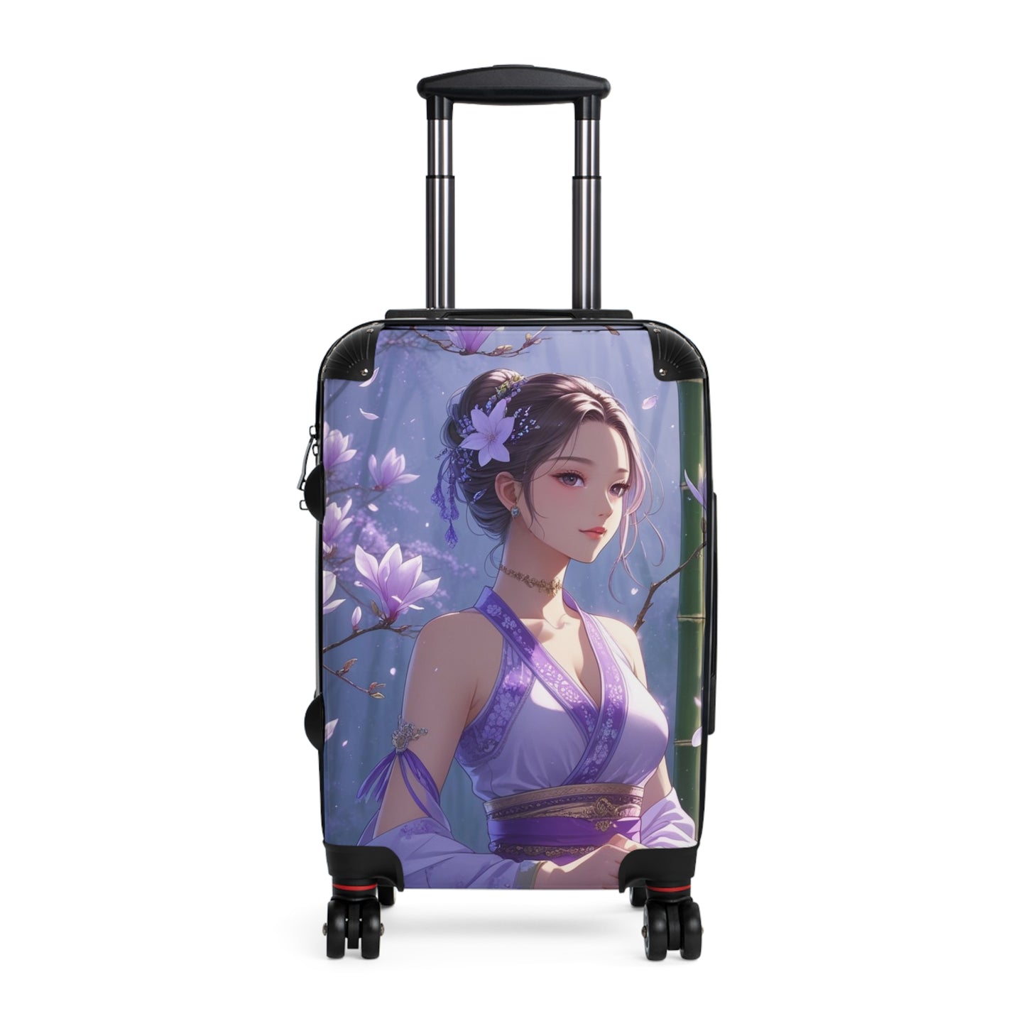 Serene Floral Art Suitcase - Stylish Travel Luggage for Women