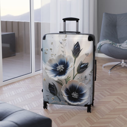 Floral Travel Suitcase - Elegant Carry-On for Stylish Journeys