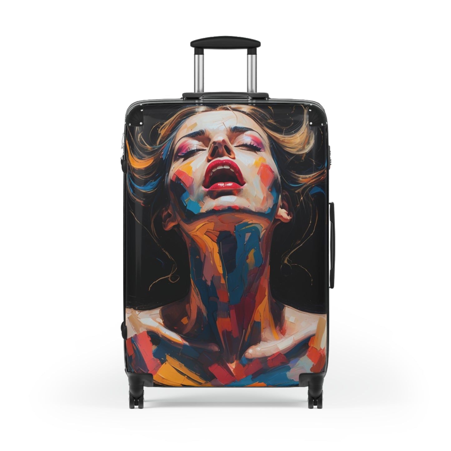 Artistic Travel Suitcase - Colorful Woman Design for Adventurers