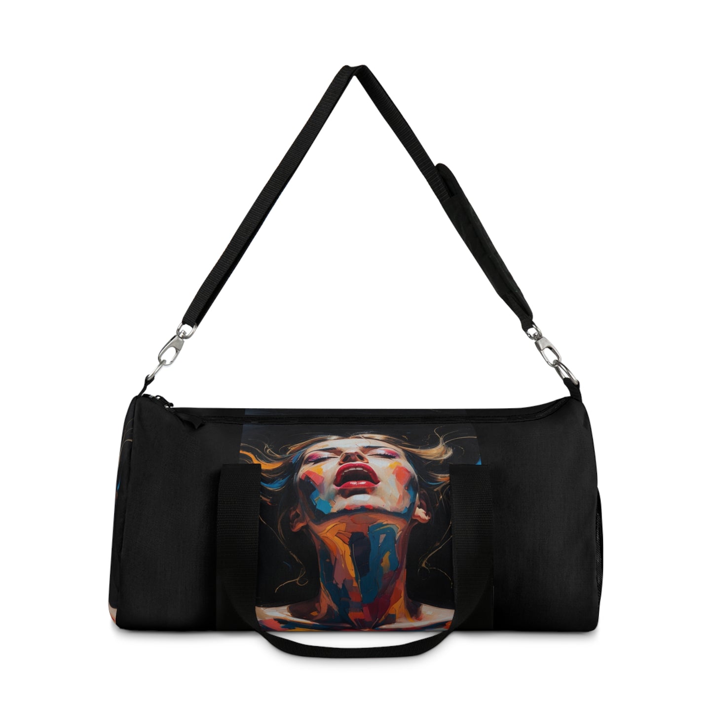 Artistic Expression Duffel Bag - Colorful Portrait Design for Gym & Travel
