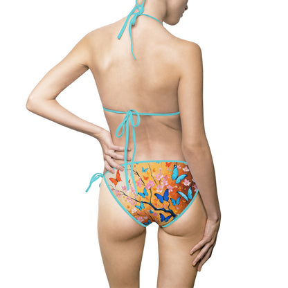 Vibrant Butterfly Women's Bikini Swimsuit - Perfect for Summer Beach Days
