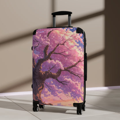 Cherry Blossom Print Suitcase - Stylish Travel Luggage for Nature Lovers