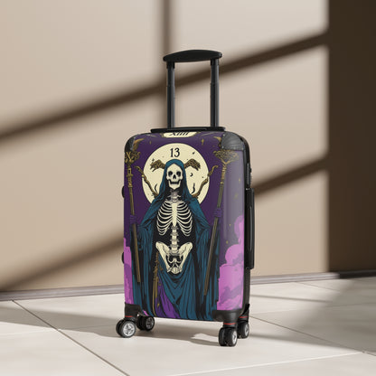 Gothic Skeleton Suitcase with Mystical Design - Travel in Style
