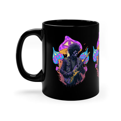 Axe Murderer | Guitar Hero | Psychedelic | Mushroom | Trippy | Coffee | Tea | Hot Chocolate | Tee | T-Shirt | 11oz | Black Mug