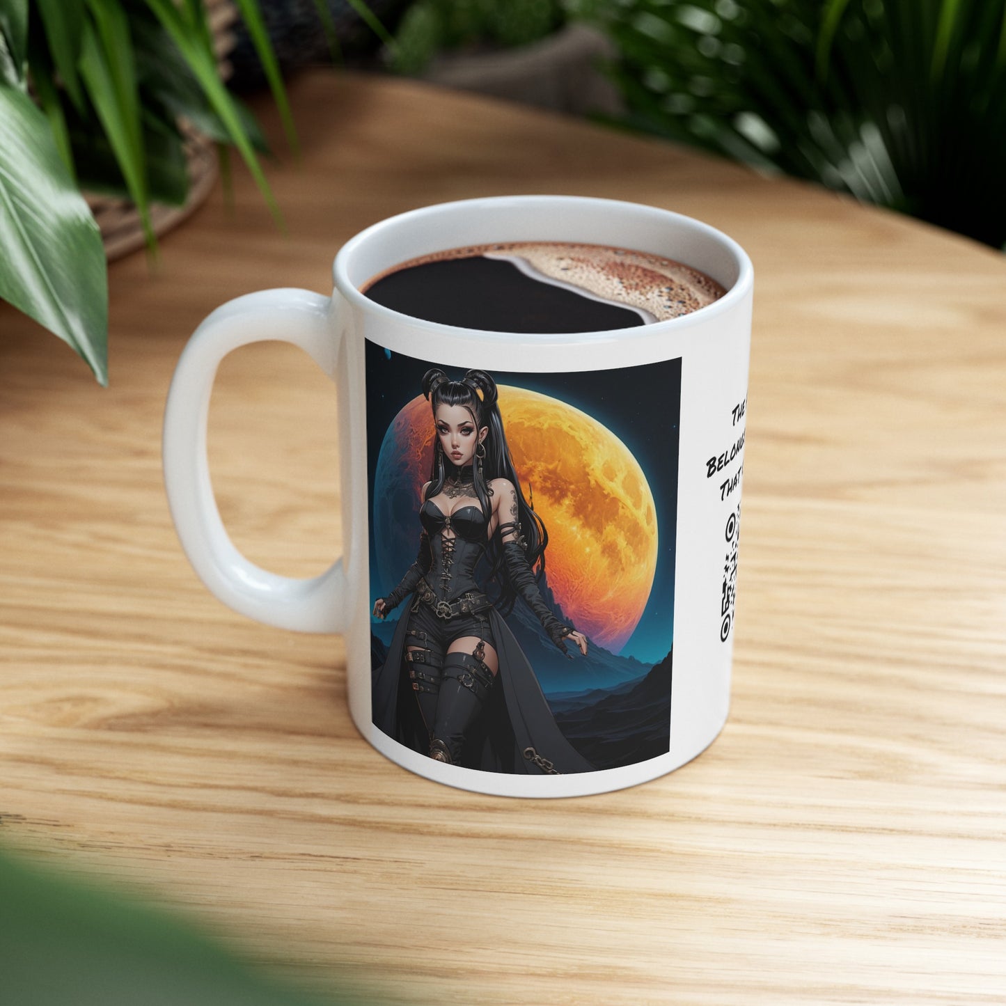 Blood Moon | HD Graphic | Goth | Anime Style | Moon | Coffee | Tea | Hot Chocolate | 11oz | White Mug