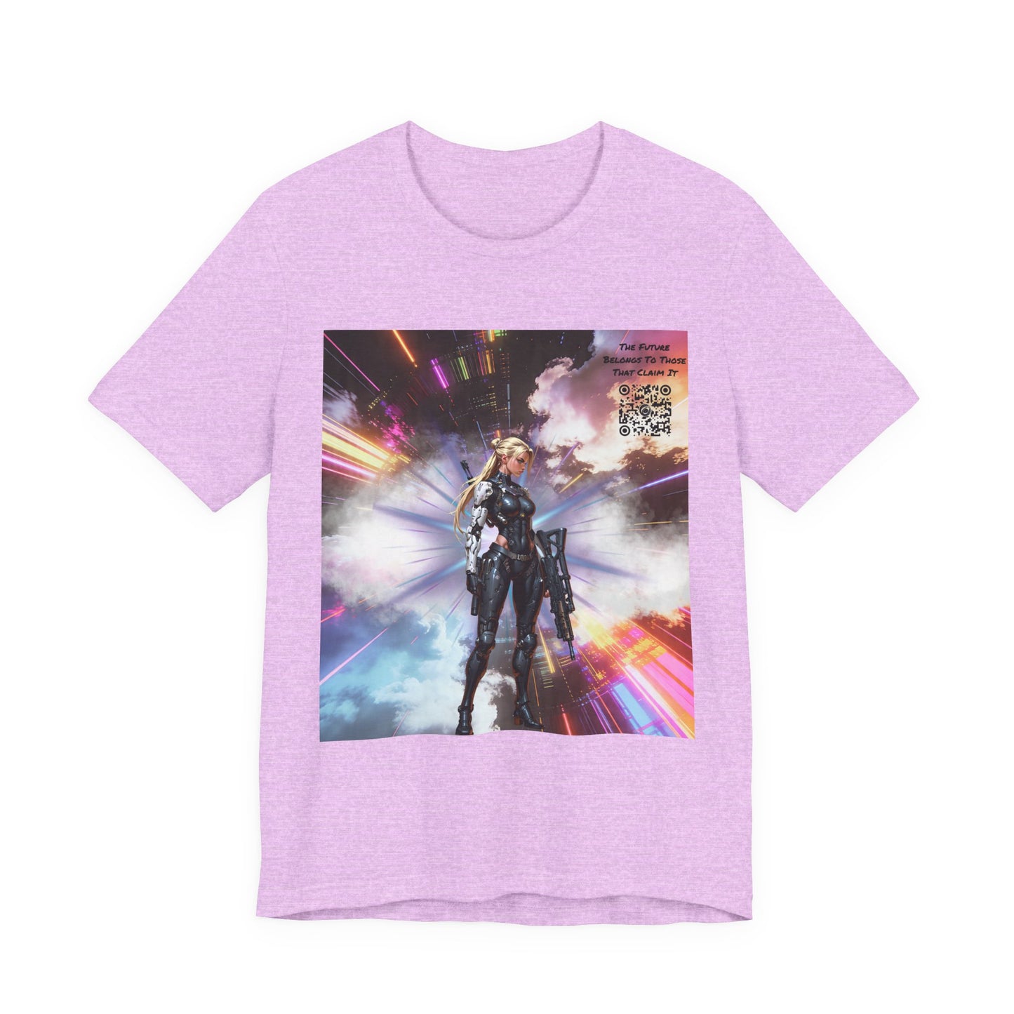 Sci‑Fi Warrior Graphic Tee — Futuristic Anime Battle Design