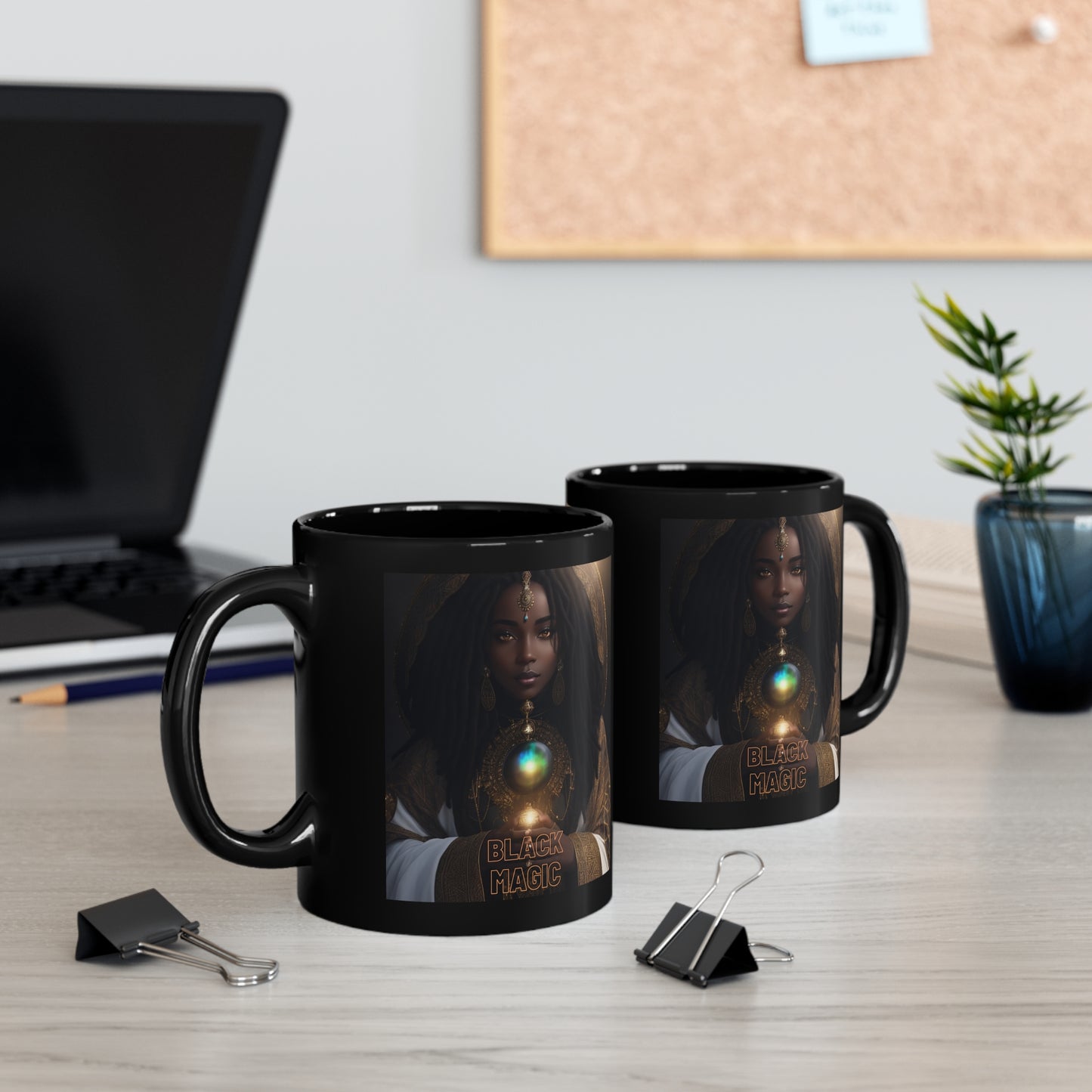 Black Magic Mug | Priestess | Afrocentric | HD Graphic | Teevolution | Strong Women | Coffee | Tea | Hot Chocolate | |11oz Black Mug