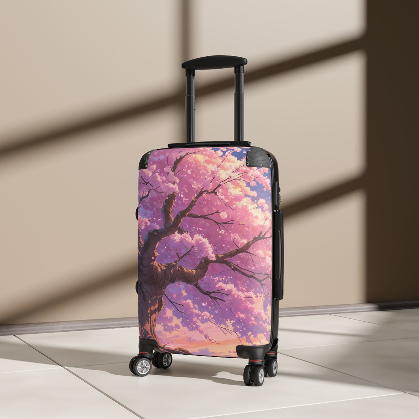 Cherry Blossom Print Suitcase - Stylish Travel Luggage for Nature Lovers