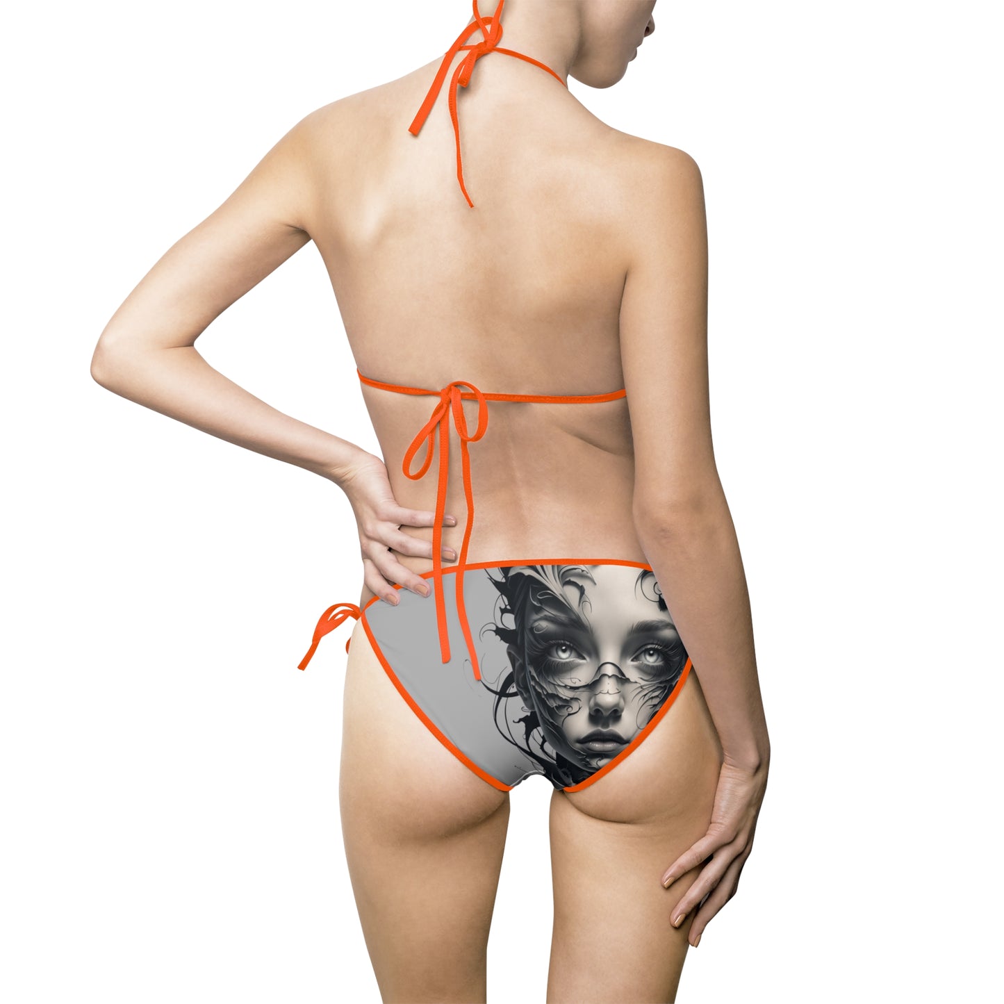 Artistic Woman's Bikini Swimsuit - Stylish Beachwear with Elegant Design for Summer Fun