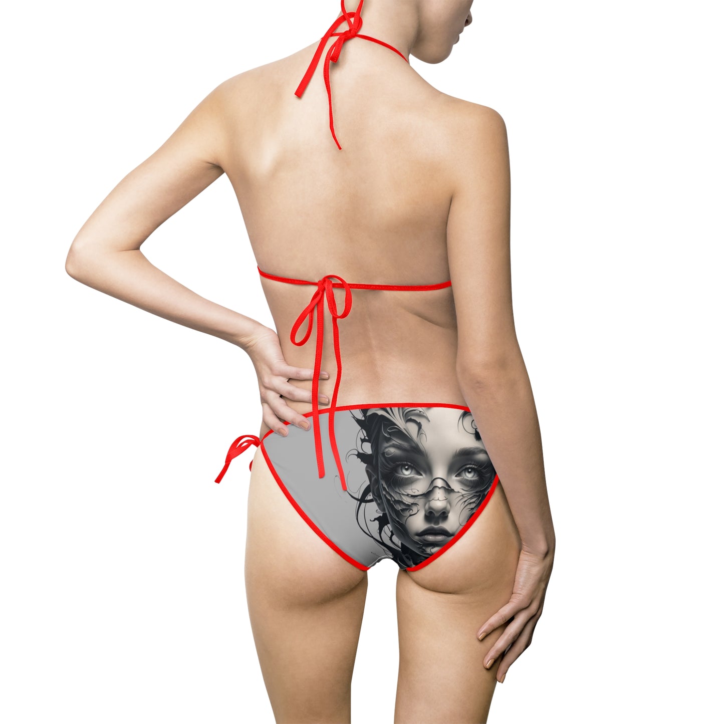 Artistic Woman's Bikini Swimsuit - Stylish Beachwear with Elegant Design for Summer Fun