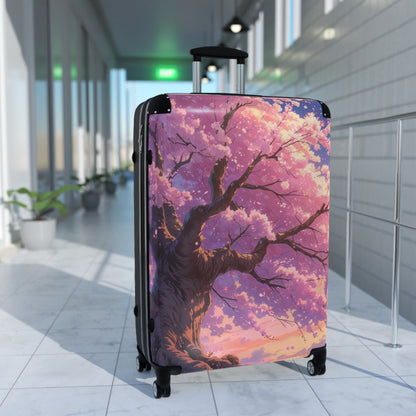 Cherry Blossom Print Suitcase - Stylish Travel Luggage for Nature Lovers