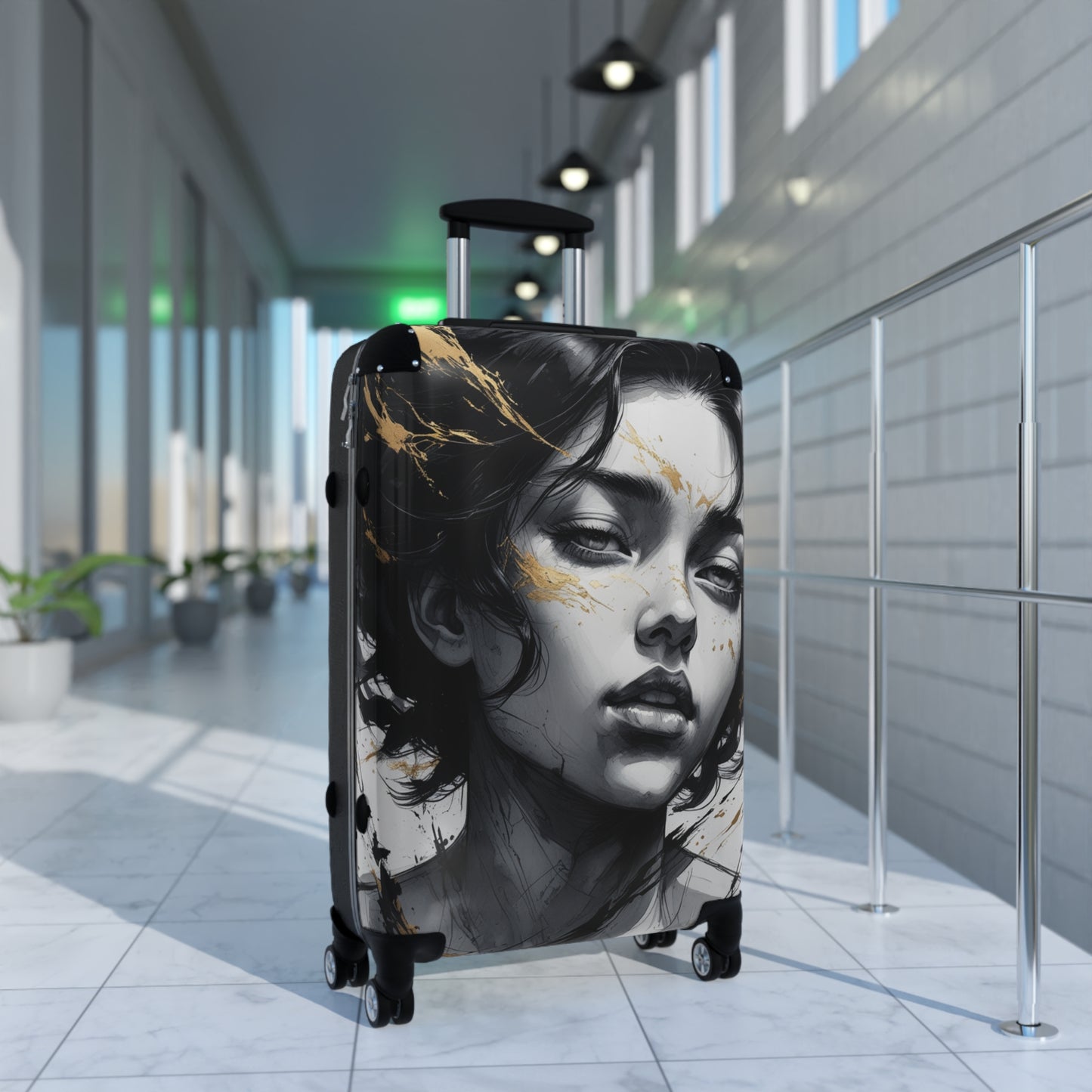Artistic Carry-On Suitcase with Elegant Design