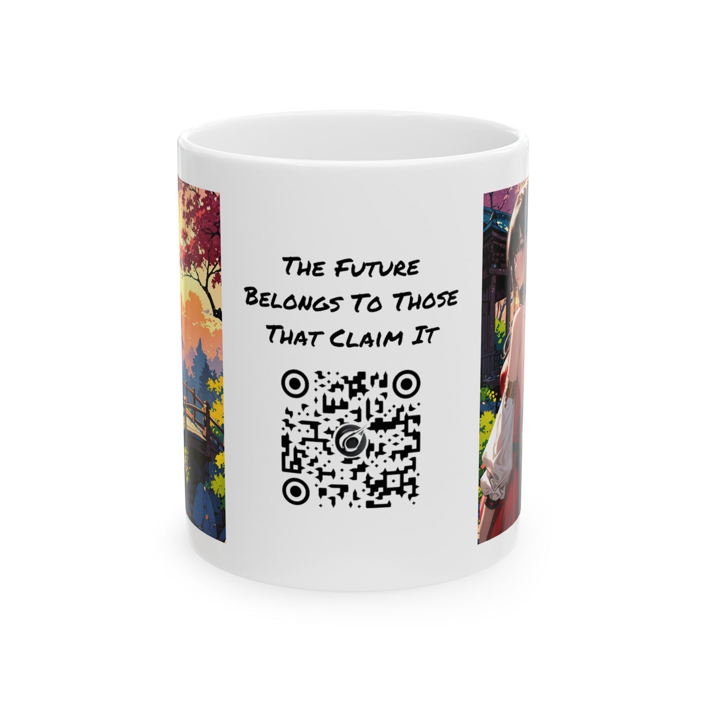 Utsukushī hana | HD Graphic | Anime Style | Pretty Girl | Coffee | Tea | Hot Chocolate | 11oz | White Mug