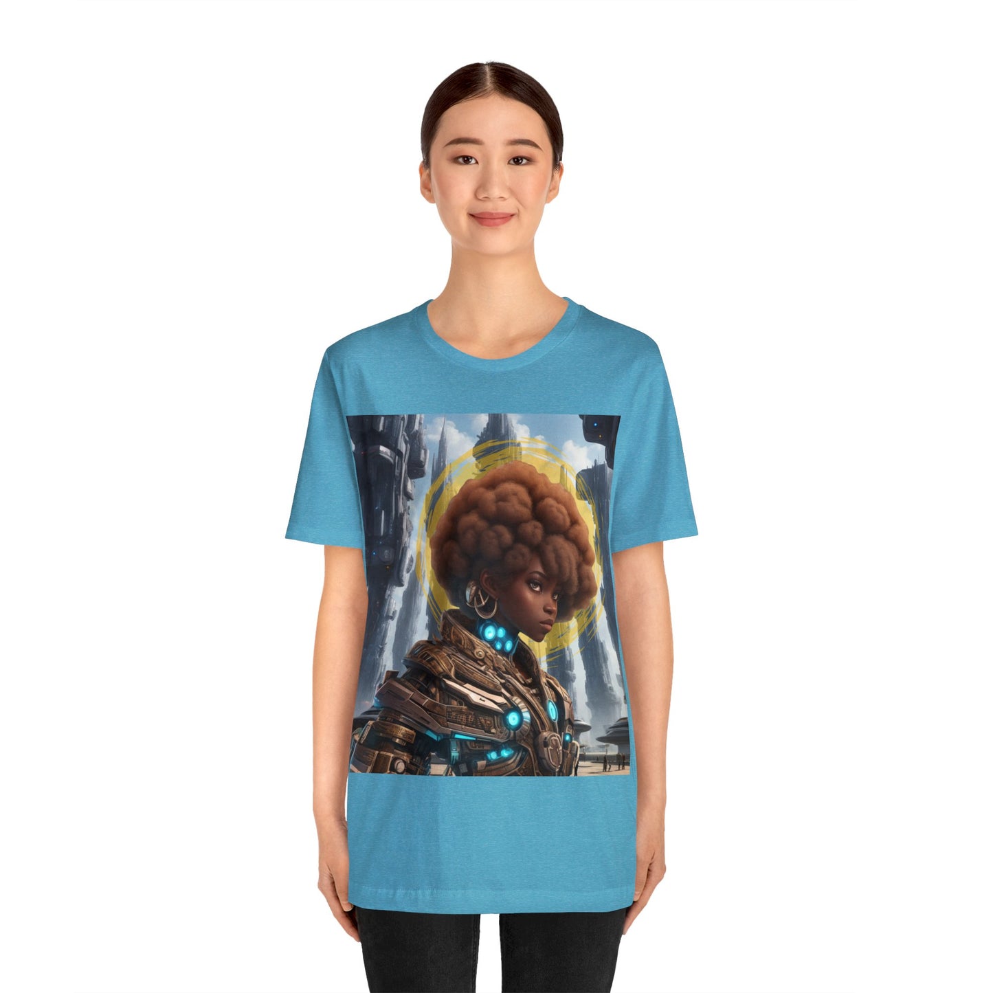 Afro-Future | HD Graphic | Sci-Fi | Black Character | Warrior | Unisex | Men's | Women's | Tee | T-Shirt