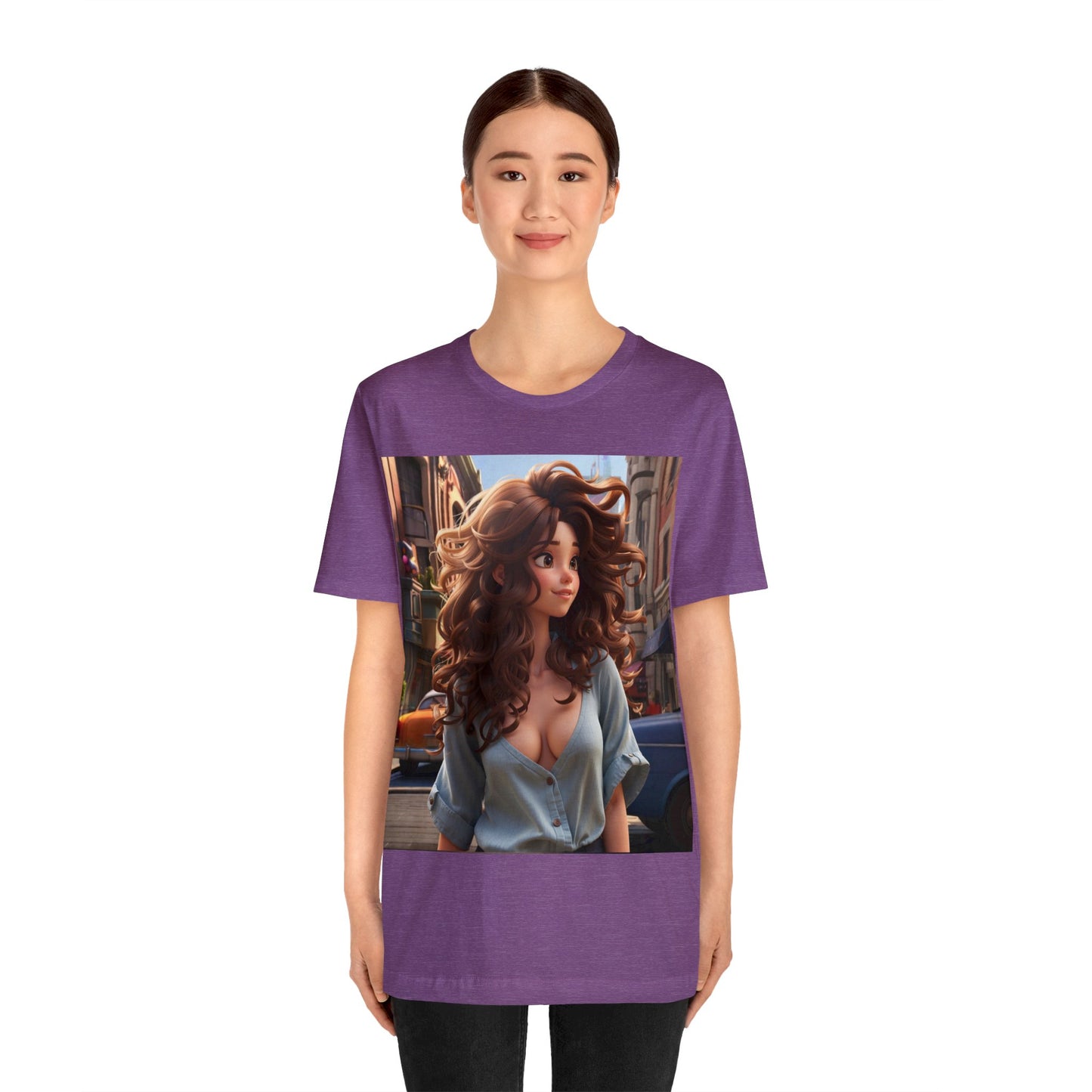 City Girl In A Digital World | Pixar Style Animation | Dream Girl | HD Graphic | Girl Power | Unisex | Men's | Women's | Tee | T-Shirt