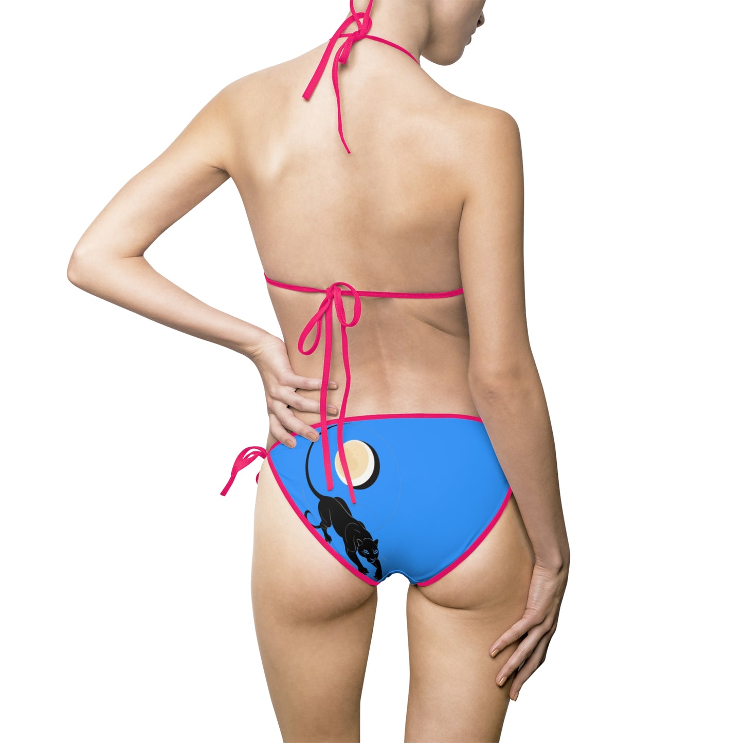 Moonlit Panther Women's Bikini Swimsuit - Blue Beachwear for Summer Fun