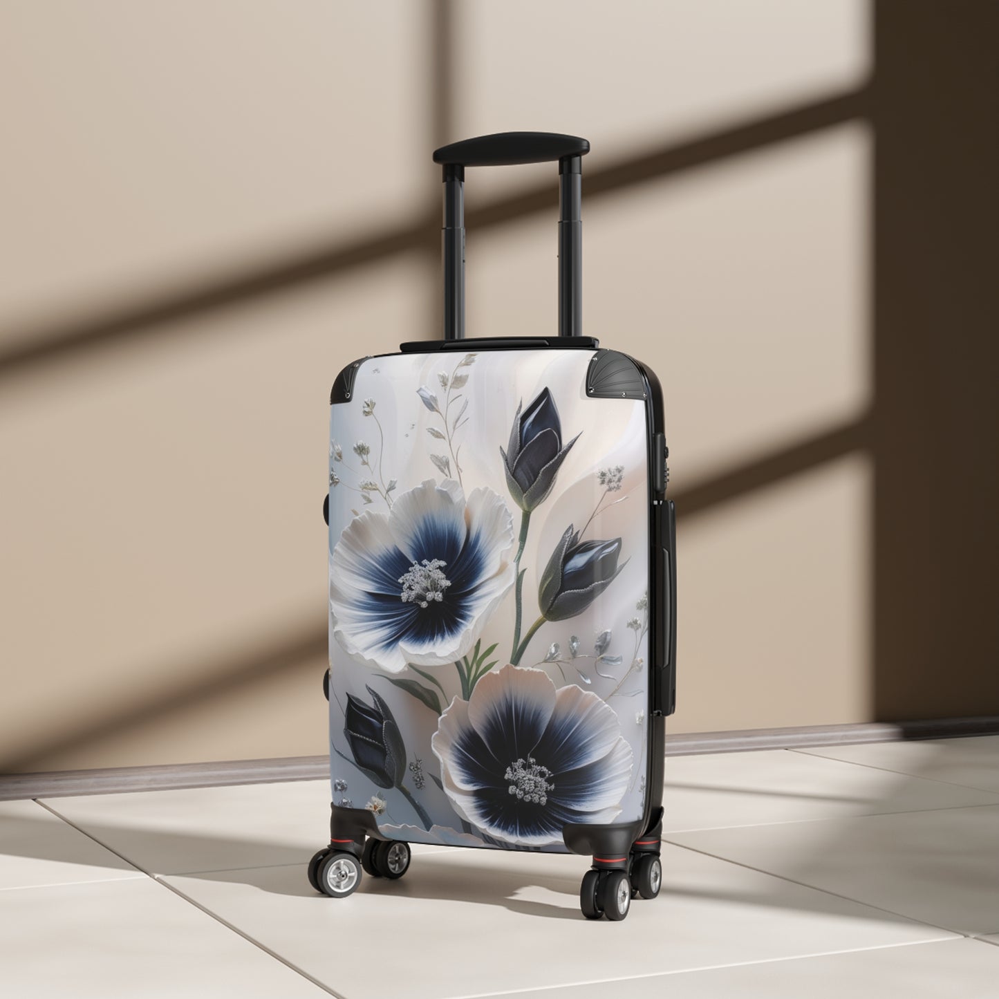 Floral Travel Suitcase - Elegant Carry-On for Stylish Journeys