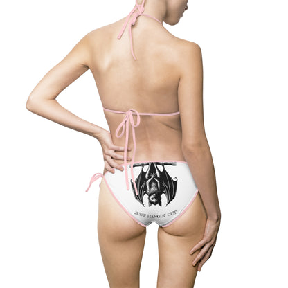 Gothic Bat Print Women's Bikini Swimsuit - Perfect for Beach and Pool Parties