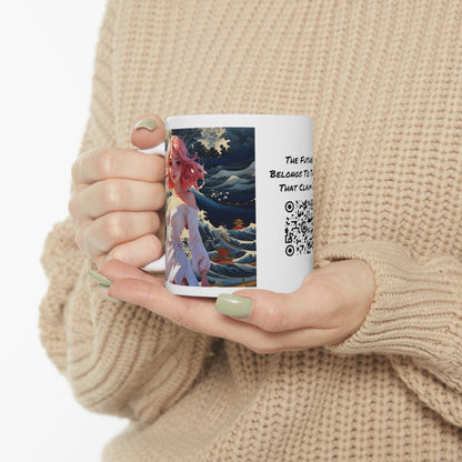 Waves of Beauty | HD Graphic | Pretty Girl | Japanese Art | Coffee | Tea | Hot Chocolate | 11oz | White Mug