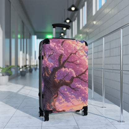 Cherry Blossom Print Suitcase - Stylish Travel Luggage for Nature Lovers