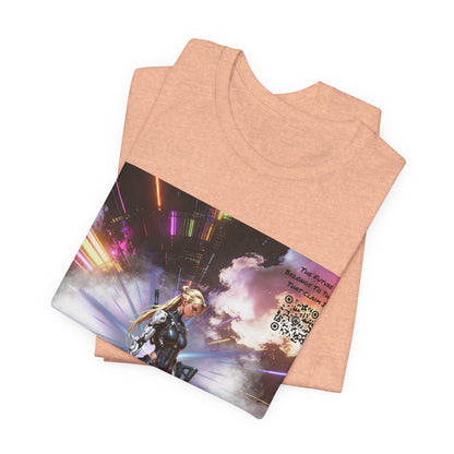Sci‑Fi Warrior Graphic Tee — Futuristic Anime Battle Design