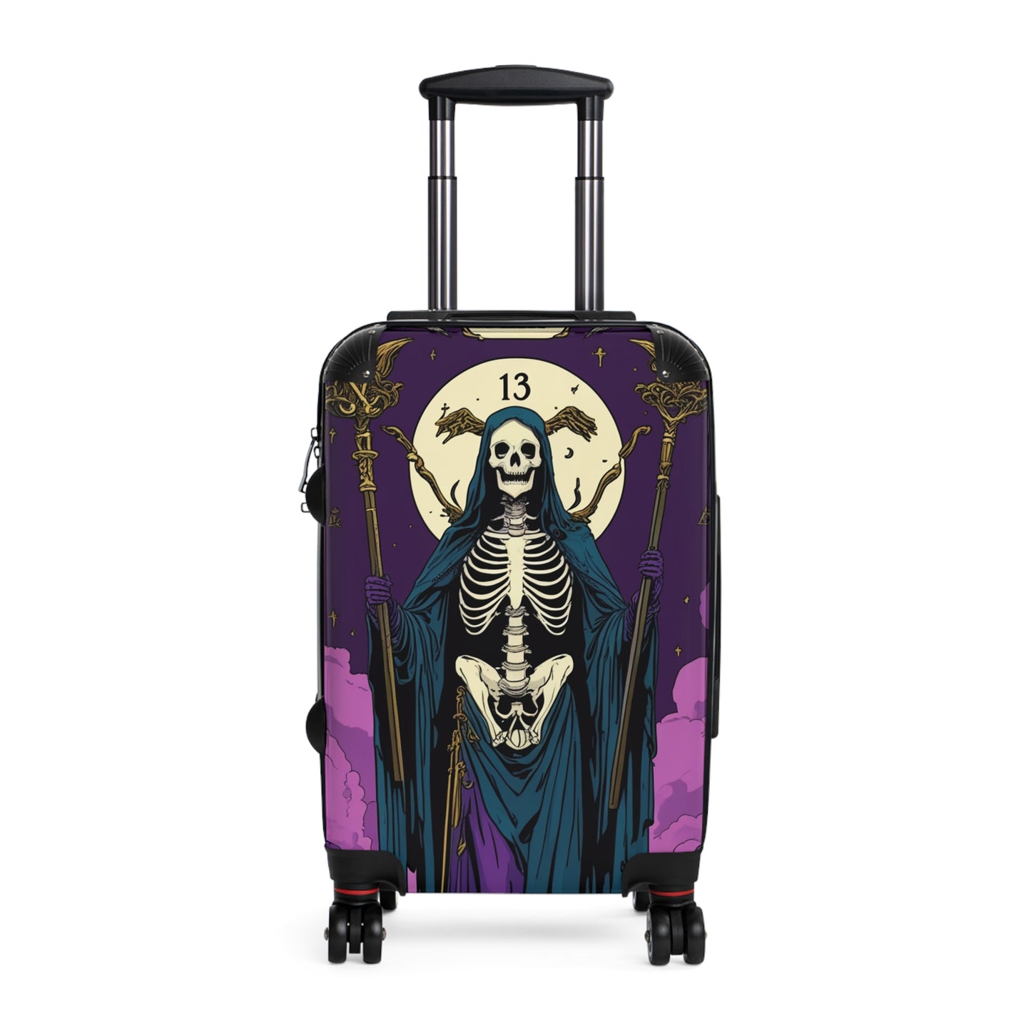 Gothic Skeleton Suitcase with Mystical Design - Travel in Style