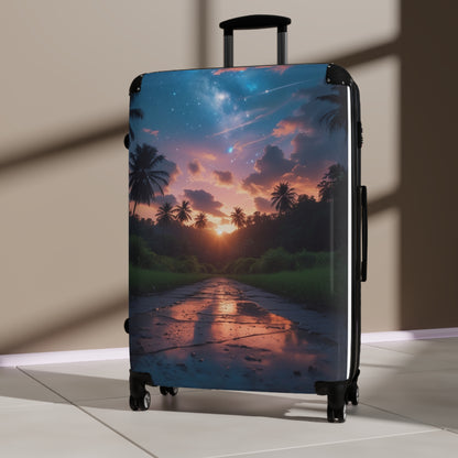 Sunset In Paradise Suitcase - Stylish Travel Luggage with Tropical Design