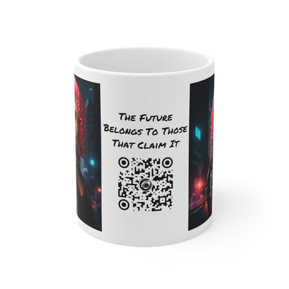 Pink Panthress | Anime Gift | Fantasy Girl | City Lights | Sci Fi | Futuristic | HD Graphics | Coffee | Tea | Hot Chocolate | Ceramic Mug | 11oz