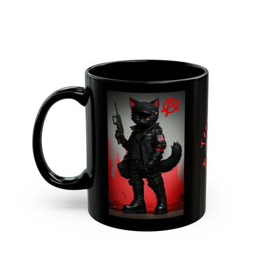 Sabo Tabbi | Anarchy | Pro Union | Historic | Black Cat | HD Graphic | Sabo Tabby IWW | Coffee | Tea | Hot Chocolate | 11oz | Black Mug