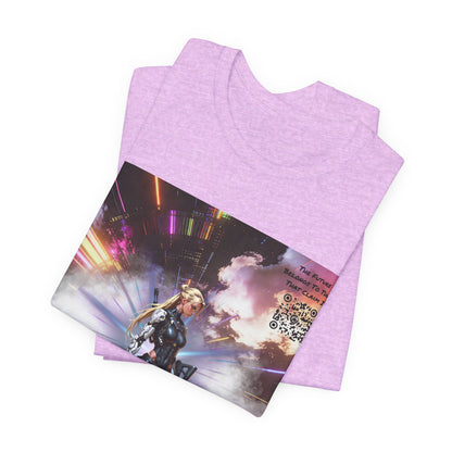 Sci‑Fi Warrior Graphic Tee — Futuristic Anime Battle Design