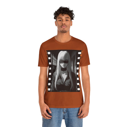 Vintage Style Unisex Jersey Tee with Edgy Filmstrip Design