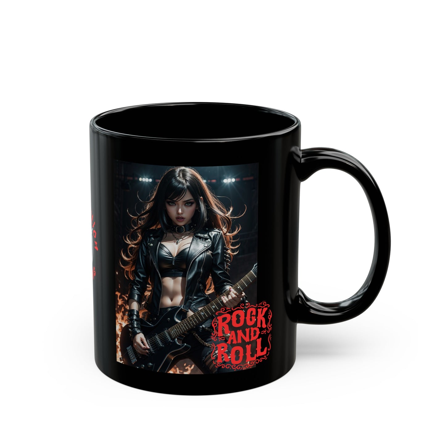Rock Chic | Heavy Metal | Rock Music | Girl Rocker | HD Graphic | Coffee | Tea | Hot Chocolate | 11oz | Black Mug
