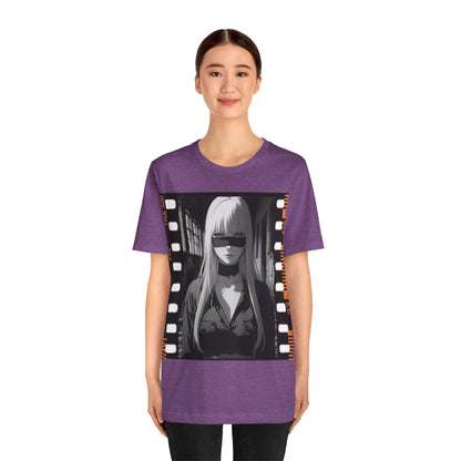 Vintage Style Unisex Jersey Tee with Edgy Filmstrip Design