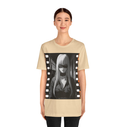 Vintage Style Unisex Jersey Tee with Edgy Filmstrip Design