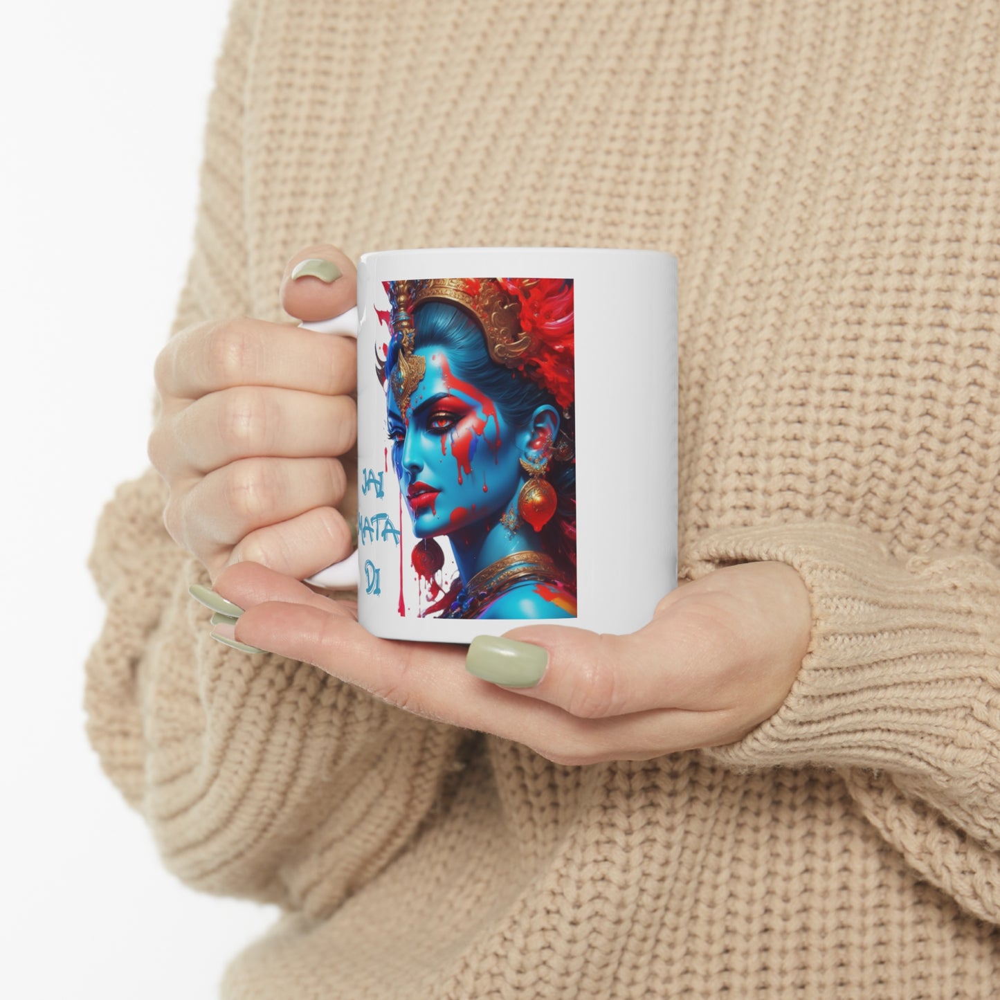 Maa Kali Mug | Jai Mata Di | Hindu Gift | The Black Mother | Spiritual | Coffee | Tea | Hot Chocolate | Goddess | Victory To The Mother Goddess | Ceramic Mug |11oz