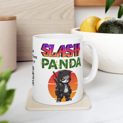Slash Panda | Cute | Comic Book | Anime | Manga | Coffee | Tea | Hot Chocolate | 11oz | White Mug