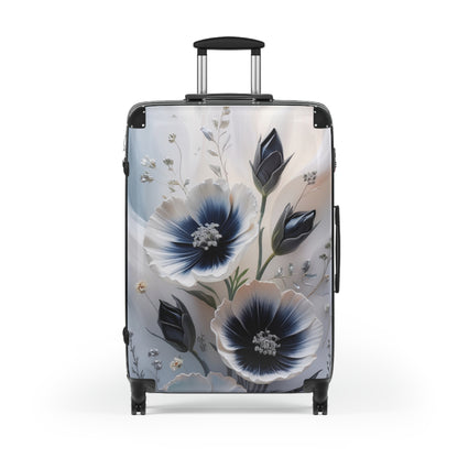 Floral Travel Suitcase - Elegant Carry-On for Stylish Journeys