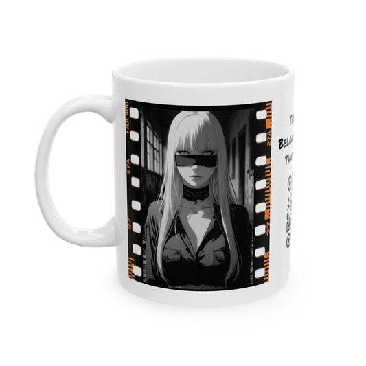 Vintage Style Coffee Mug with Edgy Filmstrip Design