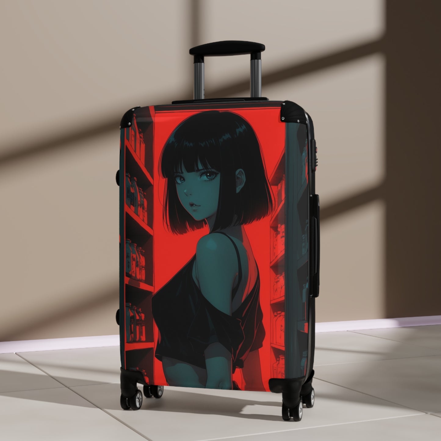 Stylish Travel Suitcase with Bold Anime Design