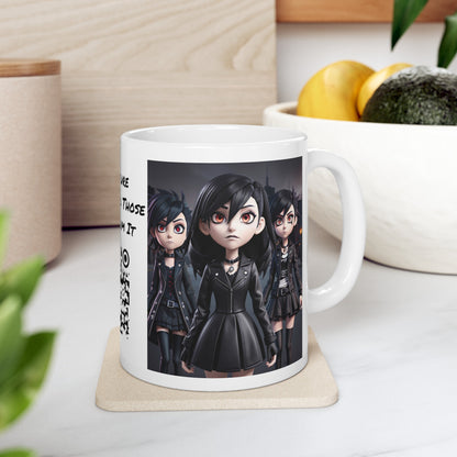 The Weyward Sisters | HD Graphic | 3D Animation | Macbeth | Shakespeare | Goth | Emo | Coffee | Tea | Hot Chocolate | 11oz | White Mug